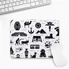 Dark-seamless-pattern-symbols-landmarks-signs-egypt --- Small Mousepad by Salman4z