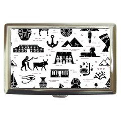 Dark-seamless-pattern-symbols-landmarks-signs-egypt --- Cigarette Money Case by Salman4z