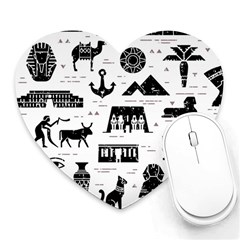 Dark-seamless-pattern-symbols-landmarks-signs-egypt --- Heart Mousepad by Salman4z