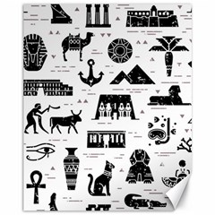 Dark-seamless-pattern-symbols-landmarks-signs-egypt --- Canvas 11  X 14  by Salman4z