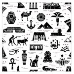 Dark-seamless-pattern-symbols-landmarks-signs-egypt --- Square Satin Scarf (36  x 36 ) Front