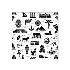 Dark-seamless-pattern-symbols-landmarks-signs-egypt --- Satin Bandana Scarf 22  X 22  by Salman4z