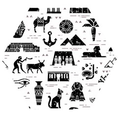 Dark-seamless-pattern-symbols-landmarks-signs-egypt --- Wooden Puzzle Hexagon by Salman4z