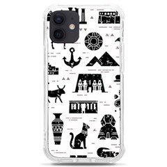 Dark-seamless-pattern-symbols-landmarks-signs-egypt --- Iphone 12 Mini Tpu Uv Print Case	 by Salman4z