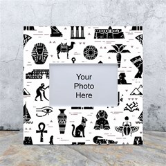 Dark-seamless-pattern-symbols-landmarks-signs-egypt --- White Box Photo Frame 4  X 6  by Salman4z