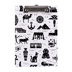 Dark-seamless-pattern-symbols-landmarks-signs-egypt --- A5 Acrylic Clipboard by Salman4z