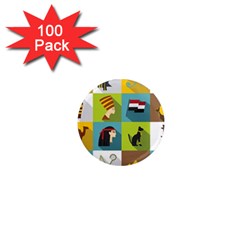 Egypt-travel-items-icons-set-flat-style 1  Mini Magnets (100 pack) 