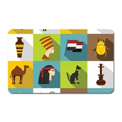 Egypt-travel-items-icons-set-flat-style Magnet (rectangular) by Salman4z