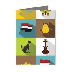 Egypt-travel-items-icons-set-flat-style Mini Greeting Card