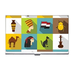 Egypt-travel-items-icons-set-flat-style Business Card Holder by Salman4z