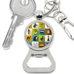 Egypt-travel-items-icons-set-flat-style Bottle Opener Key Chain