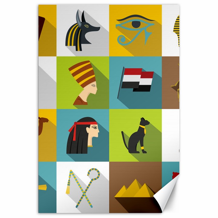 Egypt-travel-items-icons-set-flat-style Canvas 20  x 30 