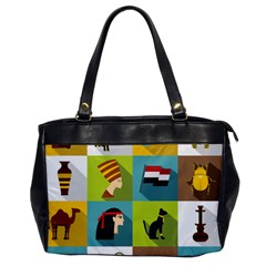 Egypt-travel-items-icons-set-flat-style Oversize Office Handbag by Salman4z