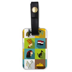 Egypt-travel-items-icons-set-flat-style Luggage Tag (one side)