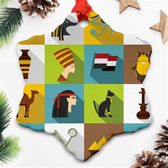 Egypt-travel-items-icons-set-flat-style Ornament (snowflake) by Salman4z