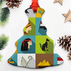 Egypt-travel-items-icons-set-flat-style Ornament (christmas Tree)  by Salman4z