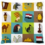 Egypt-travel-items-icons-set-flat-style Large Cushion Case (Two Sides) Front