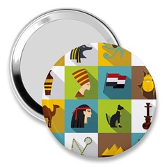 Egypt-travel-items-icons-set-flat-style 3  Handbag Mirrors