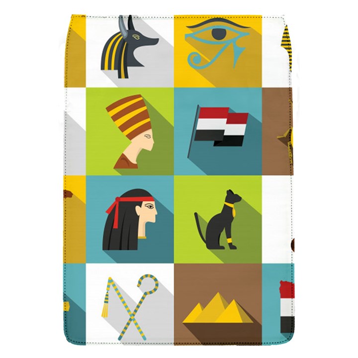 Egypt-travel-items-icons-set-flat-style Removable Flap Cover (S)