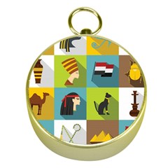 Egypt-travel-items-icons-set-flat-style Gold Compasses by Salman4z