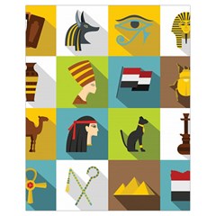 Egypt-travel-items-icons-set-flat-style Drawstring Bag (small) by Salman4z