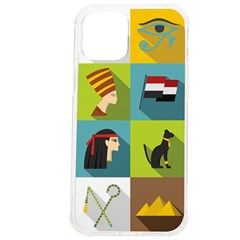 Egypt-travel-items-icons-set-flat-style Iphone 12 Pro Max Tpu Uv Print Case by Salman4z