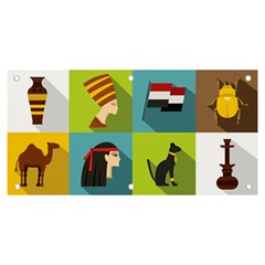 Egypt-travel-items-icons-set-flat-style Banner and Sign 6  x 3 