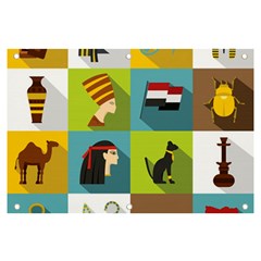 Egypt-travel-items-icons-set-flat-style Banner And Sign 6  X 4  by Salman4z