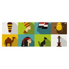 Egypt-travel-items-icons-set-flat-style Banner and Sign 8  x 3 