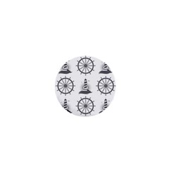 Marine Nautical Seamless Pattern With Vintage Lighthouse Wheel 1  Mini Magnets by Salman4z