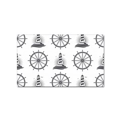 Marine Nautical Seamless Pattern With Vintage Lighthouse Wheel Sticker Rectangular (100 Pack) by Salman4z