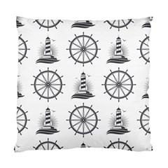 Marine Nautical Seamless Pattern With Vintage Lighthouse Wheel Standard Cushion Case (one Side) by Salman4z