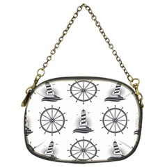 Marine Nautical Seamless Pattern With Vintage Lighthouse Wheel Chain Purse (two Sides) by Salman4z