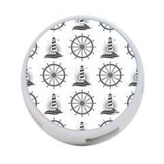 Marine Nautical Seamless Pattern With Vintage Lighthouse Wheel 4-port Usb Hub (one Side) by Salman4z