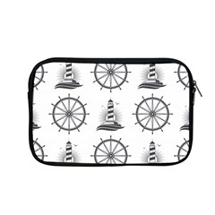 Marine Nautical Seamless Pattern With Vintage Lighthouse Wheel Apple Macbook Pro 13  Zipper Case by Salman4z