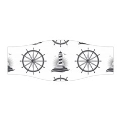 Marine Nautical Seamless Pattern With Vintage Lighthouse Wheel Stretchable Headband by Salman4z