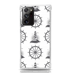 Marine Nautical Seamless Pattern With Vintage Lighthouse Wheel Samsung Galaxy Note 20 Ultra Tpu Uv Case by Salman4z