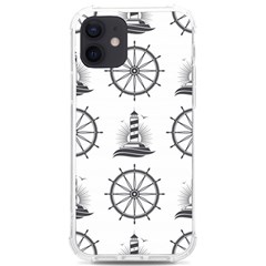 Marine Nautical Seamless Pattern With Vintage Lighthouse Wheel Iphone 12/12 Pro Tpu Uv Print Case by Salman4z