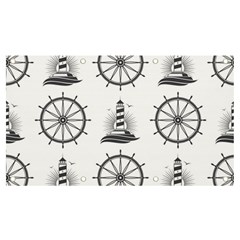 Marine Nautical Seamless Pattern With Vintage Lighthouse Wheel Banner And Sign 7  X 4  by Salman4z