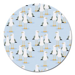 Cute-seagulls-seamless-pattern-light-blue-background Magnet 5  (round) by Salman4z