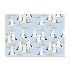 Cute-seagulls-seamless-pattern-light-blue-background Sticker A4 (100 Pack) by Salman4z