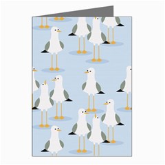 Cute-seagulls-seamless-pattern-light-blue-background Greeting Cards (pkg Of 8) by Salman4z