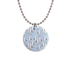 Cute-seagulls-seamless-pattern-light-blue-background 1  Button Necklace by Salman4z