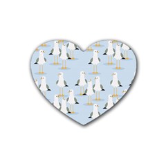 Cute-seagulls-seamless-pattern-light-blue-background Rubber Coaster (heart) by Salman4z