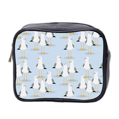 Cute-seagulls-seamless-pattern-light-blue-background Mini Toiletries Bag (two Sides)