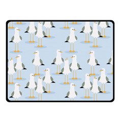 Cute-seagulls-seamless-pattern-light-blue-background Two Sides Fleece Blanket (small) by Salman4z