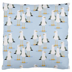 Cute-seagulls-seamless-pattern-light-blue-background Large Premium Plush Fleece Cushion Case (two Sides) by Salman4z