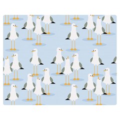 Cute-seagulls-seamless-pattern-light-blue-background Two Sides Premium Plush Fleece Blanket (medium) by Salman4z