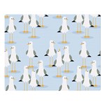 Cute-seagulls-seamless-pattern-light-blue-background Two Sides Premium Plush Fleece Blanket (Large) 80 x60  Blanket Front