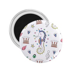 Seamless-pattern-cute-unicorn-cartoon-hand-drawn 2 25  Magnets by Salman4z